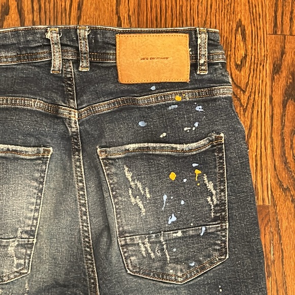 ZARA MENS SKINNY JEANS WITH PAINT SPLATTER SIZE 31 - Picture 8 of 14